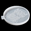 Flat Round with Owl & Flower DIY Cup Mat Silicone Molds LS-SIL-F007-06B-5