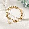 304 Stainless Steel Figaro Chain Bracelets for Women BJEW-JB14205-1