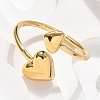 304 Stainless Steel Heart Cuff Rings for Women RJEW-A063-01D-G-5