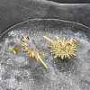 Brass Micro Pave Clear Cubic Zirconia Stud Earrings KK-B124-13PG-3