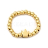 Rack Plating Round Brass & Alloy Beaded Finger Rings for Women RJEW-G282-01G-2