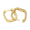 Brass Oval with Polka Dot Hoop Earrings for Woman EJEW-F314-02B-G-2