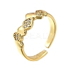 Brass Micro Pave Clear Cubic Zirconia Cuff Rings for Women RJEW-H247-28G-4