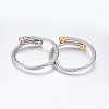 304 Stainless Steel Torque Bangles BJEW-G584-18-1