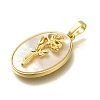 Brass Pave Shell Birth Flower Pendants FIND-I040-04A-2