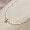 Imitation Pearl with Stainless Steel Pendants Necklaces NJEW-LP0001-51Z-G-3