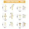 36Pcs 6 Style Long-Lasting Plated Brass Charms KK-FH0005-19-2