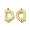 Rack Plating Brass Letter Connector Charms KK-C007-38G-D-2