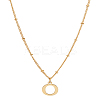 1Pc Brass Chain & 304 Stainless Steel Letter Pendant Necklaces NJEW-LP0001-35O-G-1