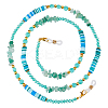 Natural Green Aventurine & Glass & Polymer Clay Beads Eyeglasses Chains HJEW-FH00198-1