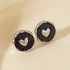 304 Stainless Steel Heart Stud Earrings OA9161-1-1