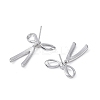 Rack Plating Bowknot Brass Stud Earrings for Women EJEW-NH0002-03P-2