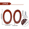 Oval Wood Bag Handle Eyelet Frames FIND-WH0128-77-2