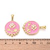 304 Stainless Steel & Enamel & ABS Imitation Pearl Pendants STAS-T072-94A-G-3