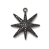 Rack Plating Brass Micro Pave Clear Cubic Zirconia Pendants KK-L210-011EB-1