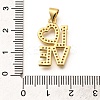 Rack Plating Brass Micro Pave Cubic Zirconia Pendants KK-L226-013G-3