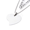 Non-Tarnish 304 Stainless Steel Double Layer Necklaces NJEW-M181-12P-2