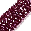 Electroplate Transparent Glass Beads Strands EGLA-A035-T6mm-A02-1