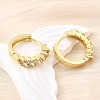 Brass Micro Pave Clear Cubic Zirconia Hoop Earrings EJEW-Z121-13G-3