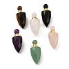 Natural Mixed Stone Openable Perfume Bottle Pointed Pendants G-F754-02G-1