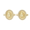 Religion Brass Micro Pave Clear Cubic Zirconia Oval with Virgin Mary Connector Charms KK-L243-21G-1