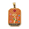 Ion Plating(IP) 304 Stainless Steel Enamel Pendants STAS-Q003-01G-012-1