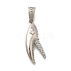 316L Stainless Steel Micro Pave Clear Cubic Zirconia Pendants STAS-S160-01P-1