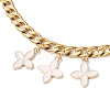 Alloy Enamel Flower Charm 304 Stainless Steel Cuban Link Chain Bag Decorative Chains FIND-JF00160-02-4