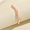 Zinc Alloy Enamel Irregular Wave Open Hinged Cuff Bangles for Women Daily Wear XR9977-6-1