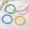 Natural & Dyed Malaysia Jade Beads Stretch Bracelets for Women BJEW-JB13272-1