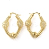 Rack Plating Brass Wire Wrap Twist Oval Hoop Earrings EJEW-M225-08G-1