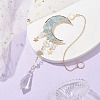 Alloy Cable Chains Moon Pendant Decorations HJEW-JM01841-01-2