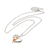 Heart with Word Best Wishes Zinc Alloy Pendant Necklaces for Christmas LS-NJEW-M203-02A-GP-3