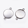 Tarnish Resistant 304 Stainless Steel Cabochon Connector Settings X-STAS-P161-29-20mm-1