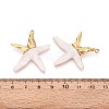304 Stainless Steel and Resin Pendants STAS-T068-95G-3