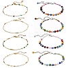 Handmade Glass Beads Anklets AJEW-SZ0001-81-1