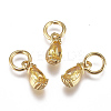 Brass Micro Pave Cubic Zirconia Charms ZIRC-F111-04G-2