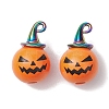 Halloween theme Wood with Alloy Pendant PALLOY-JF02657-01-1