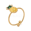 Adjustable 304 Stainless Steel Enamel Cuff Rings for Women LS-RJEW-B152-01G-02-5