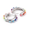 Colorful Resin Beaded Hoop Earrings LS-EJEW-I274-01P-2