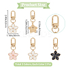 6Pcs 3 Colors Flower Alloy Enamel Pendant Decorations KEYC-BBC0001-02-2