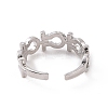 Clear Cubic Zirconia Hollow Out Open Cuff Ring RJEW-G283-13P-3