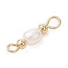 3Pcs 3 Styles Natural Cultured Freshwater Pearl Rice Beaded Links Connector Charms PALLOY-JF04914-02-5