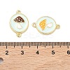 Autumn Brass Enamel Mushroom Links Connector Charms KK-K417-03C-G-3