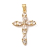 Brass Micro Pave Clear Cubic Zirconia Pendants ZIRC-M117-37G-1
