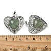 Natural Green Aventurine Peach Love Heart Pendants G-G158-01C-3