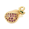Brass Micro Pave Clear Cubic Zirconia Pendants KK-U065-05F-G-2