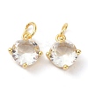 Brass Cubic Zirconia Charms ZIRC-C022-05G-1
