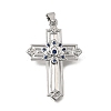 Brass Micro Pave Blue Cubic Zirconia Pendants CU-CBA4BAF-02P-1