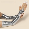 Women's Shiny Polyester Long Fingerless Gloves AJEW-CL0003-03A-4